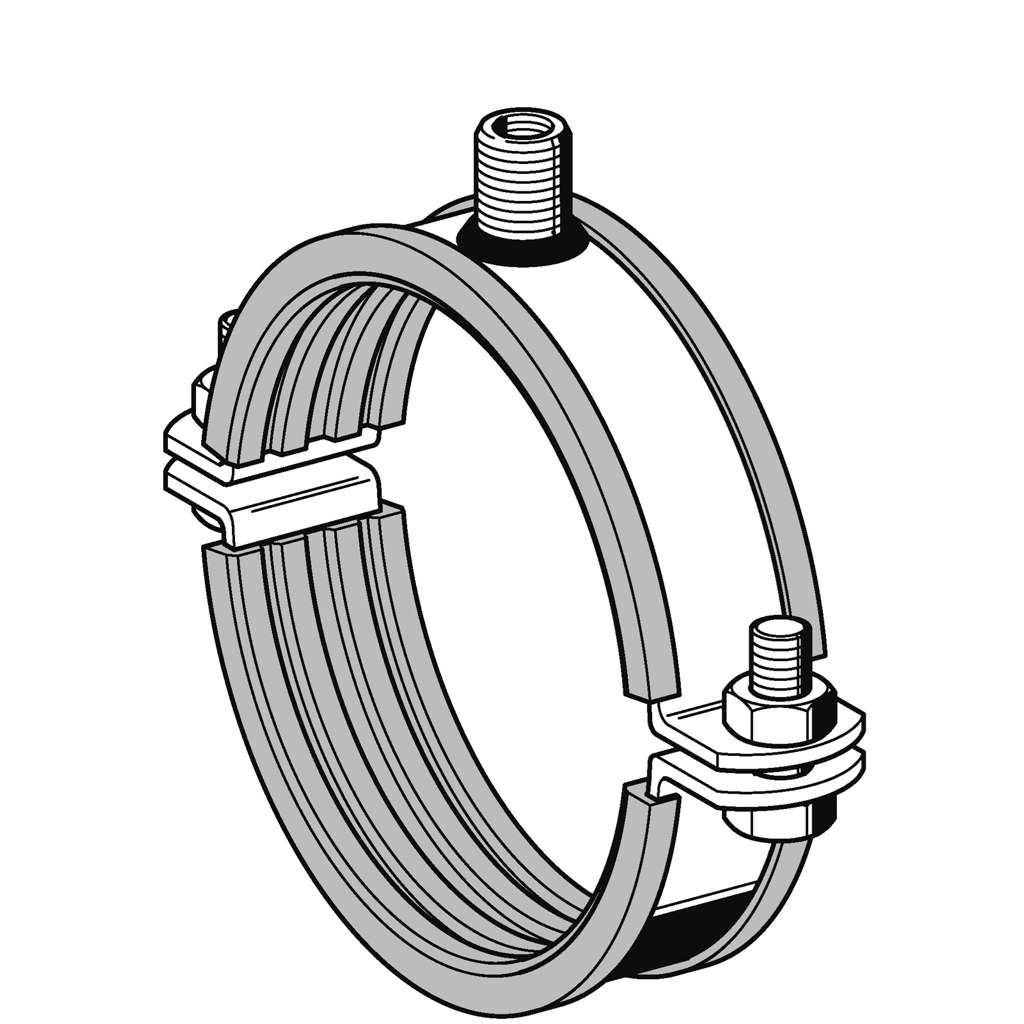 Rørbøjle Stabil D-2G/-3G m/silicone Rustfri A4 (Sikla)