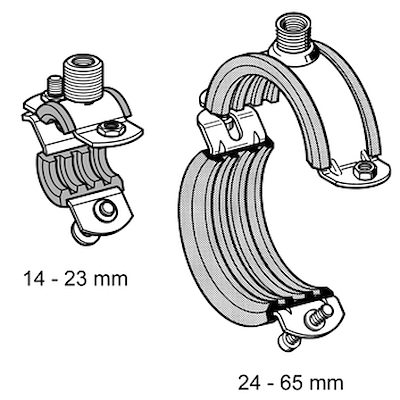Rørbøjle Stabil D-3G m/ gummi Varmgalvaniseret