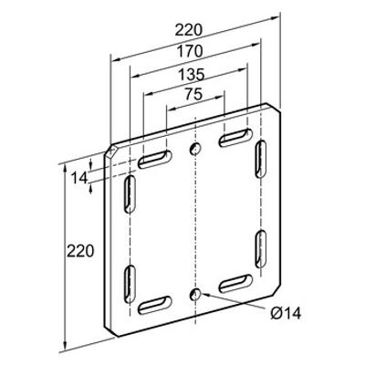 Monteringsplade GPL 220x220 HCP