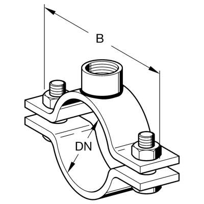 Rørbøjle Stabil I-1/2" Rustfri A4 (Sikla)