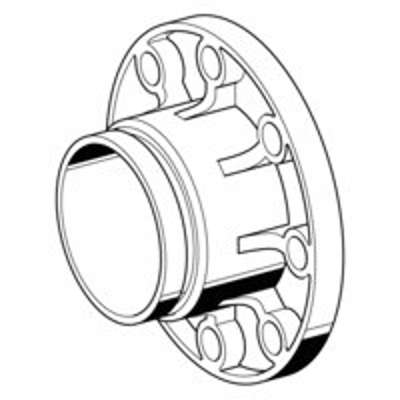 Flange med rør PN 16 malet